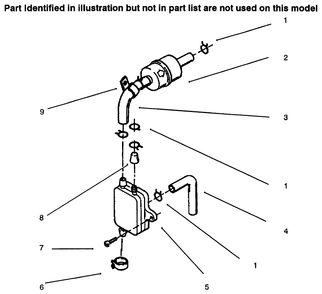 Fuel Filter & Pump Diagram and Parts List for 73521 6900001 - 6999999 Toro Lawn Tractor