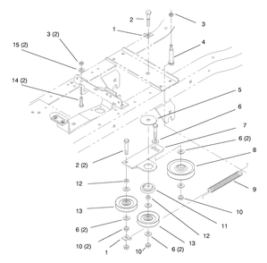 Hydro Drive Components Diagram and Parts List for 72110 8900600 - 8999999 Toro Lawn Tractor