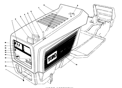 Part Location Diagram of 13-0489 Toro Hood (Incl. Ref. #13)