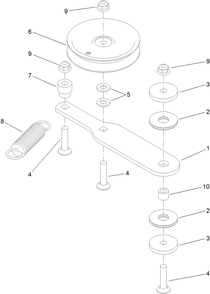 Idler Arm Assembly Diagram and Parts List for 74568TE (311000001-311999999)(2011) Toro Lawn Mower