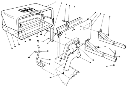36" Side Discharge Bagging Kit No. 30125 (Optional) Diagram and Parts List for 30113 6000001 - 6999999 Toro Lawn Tractor Accessories