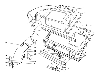 Twin Bagger Grass Catcher Model No. 59122 (Optional) Diagram and Parts List for 56155 7000001 - 7999999 Toro Lawn Tractor