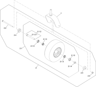 Caster Wheel And Fork Assembly Diagram and Parts List for 76601 413000000 - 414709525 Toro Lawn Tractor