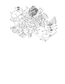 Throttle/Control Panel/Fuel Tank Diagram and Parts List for 74264 260000001 AND UP Toro Lawn Mower