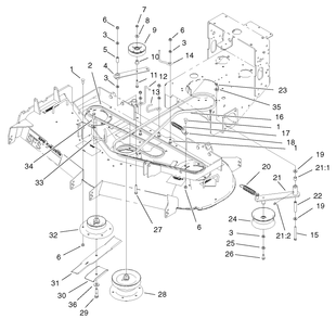 Shield And Clutch Assembly Diagram and Parts List for 74228 (210000001-210999999)(2001) Toro Lawn Mower