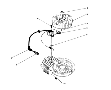 Flywheel & Magneto Assembly Diagram and Parts List for 16202C 5000001 - 5999999 Toro Lawn Mower
