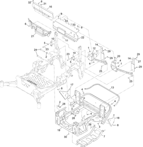 Power Frame Assembly Diagram and Parts List for 72144 400000000 - 412436443 Toro Lawn Tractor