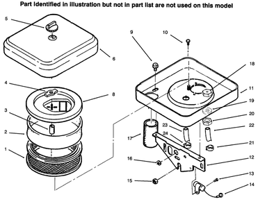 Air Cleaner Diagram and Parts List for 73422 6900001 - 6999999 Toro Lawn Tractor