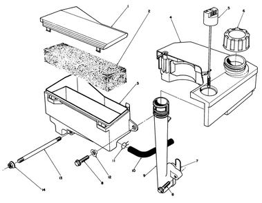 Air Cleaner & Fuel Tank Assembly (Model No. Vmf5 & Vmg6) Diagram and Parts List for 20624 7000001 - 7999999 Toro Lawn Mower