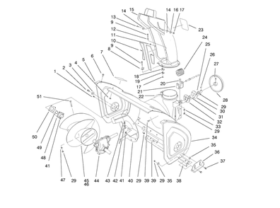 Auger And Housing Assembly Diagram and Parts List for 38083 8900001 - 8999999 Toro Snow Blower