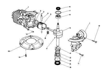 Crankshaft Assembly Diagram and Parts List for 16780 3000001 - 3999999 Toro Lawn Mower