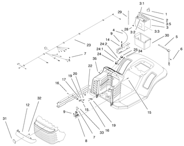 Electrical Components Assembly Diagram and Parts List for 71199 9900001 - 9999999 Toro Lawn Tractor