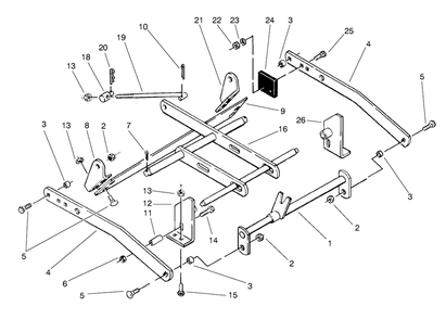 Lift Assembly Diagram and Parts List for 78360 6900001 - 6999999 Toro Lawn Mower