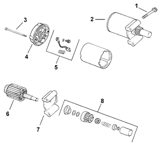 Starter Diagram and Parts List for 73428 8900001 - 8900499 Toro Lawn Tractor