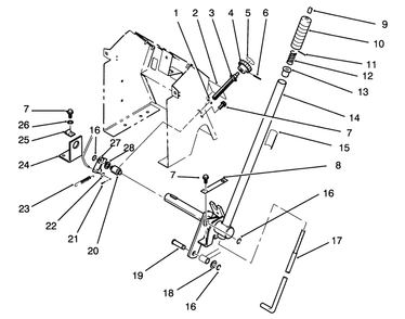 Lift Bar Linkage Assembly Diagram and Parts List for 72041 3900001 - 3999999 Toro Lawn Tractor