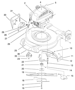 Engine & Blade Assembly Diagram and Parts List for 20027 9900001 - 9999999 Toro Lawn Mower
