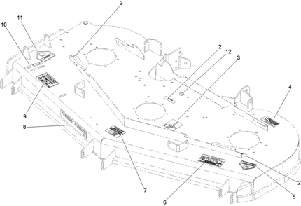 Deck Decal Assembly Diagram and Parts List for 74967CP (310000001-310999999)(2010) Toro Lawn Mower