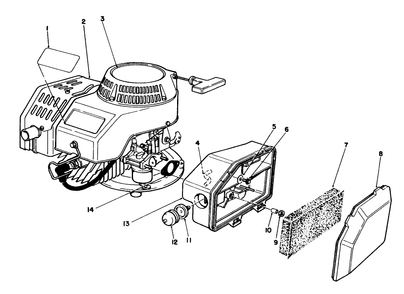 Engine Assembly Diagram and Parts List for 22025 0000001 - 0999999 Toro Lawn Mower