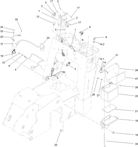Electrical Assembly Diagram and Parts List for 22983 400000000 - 405699999 Toro Lawn Tractor Accessories