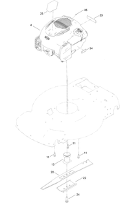 Engine And Blade Assembly Diagram and Parts List for 21465 411961728 - 412899999 Toro Lawn Mower