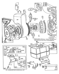 Engine Briggs & Stratton Model 190406 Type 3104-01 (Continued) Diagram and Parts List for 38570 3900001 - 3999999 Toro Snow Blower