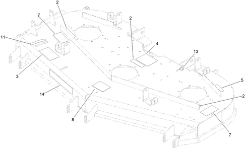Deck Decal Assembly Diagram and Parts List for 72267 410000000-999999999 Toro Lawn Mower