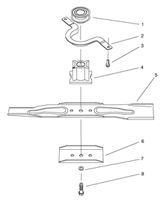 Blade Assembly Diagram and Parts List for 20808 8900001 - 8999999 Toro Lawn Mower