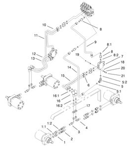 Hydraulic Motor Assembly Diagram and Parts List for 22303TE 990001 - 999999 Toro Lawn Tractor Accessories