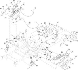 Control Console And Guard Assembly Diagram and Parts List for 74463 400000000-402099999 Toro Lawn Tractor