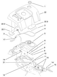 Fender And Fuel System Assembly Diagram and Parts List for 73540 8900001 - 8999999 Toro Lawn Tractor