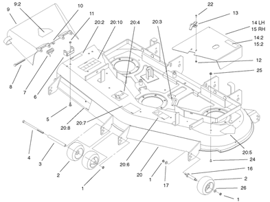 Part Location Diagram of 106-0684 Toro FRONT PIN Assembly