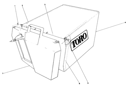 Grass Bag Assembly No. 11-0159 Diagram and Parts List for 20584 7000001 - 7999999 Toro Lawn Mower