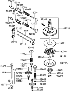 Valve And Camshaft Assembly Diagram and Parts List for 74409TE (280000001-280999999)(2008) Toro Lawn Mower