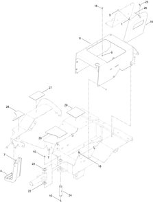 Support And Floorboard Assembly Diagram and Parts List for 25403 400000000 - 401399999 Toro Lawn Tractor Accessories