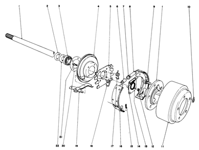 Brake Assembly Diagram and Parts List for 30775 200001 - 299999 Toro Lawn Tractor