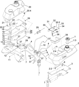 Part Location Diagram of 107-7702 Toro Control Panel Assembly