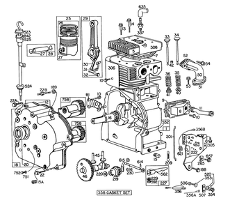 Engine Briggs & Stratton Model No. 251417 Type No. 0140-01 Diagram and Parts List for 31995 5000001 - 5999999 Toro Snow Blower