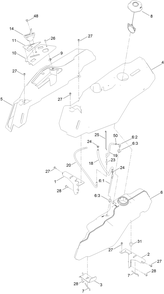 Fuel And Body Styling Assembly Diagram and Parts List for 75748 414400000 - 999999999 Toro Lawn Tractor