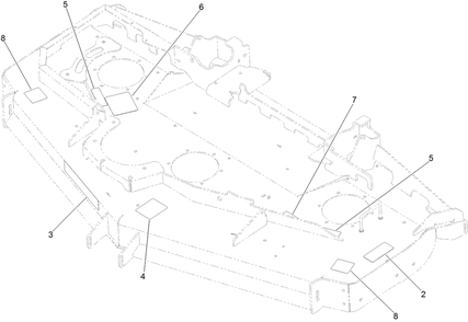 Deck Decal Assembly Diagram and Parts List for 74074 404400000-999999999 Toro Lawn Tractor