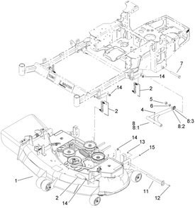 Part Location Diagram of 107-1678 Toro Deck Assembly