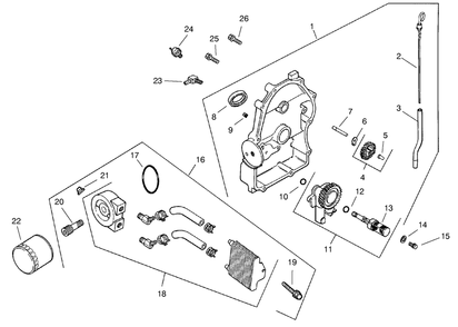 Group 3-Oil Pan/Lubrication (Ch25s 68606 Kohler) Diagram and Parts List for 74205 990001 - 999999 Toro Lawn Tractor