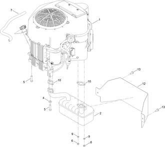Engine And Muffler Assembly Diagram and Parts List for 76401 417520000 - 999999999 Toro Lawn Tractor