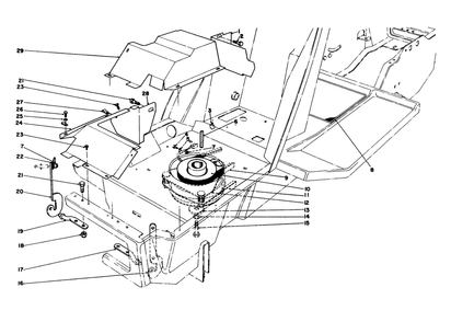 Clutch & Pulley Assembly Diagram and Parts List for 57358 7000001 - 7999999 Toro Lawn Mower
