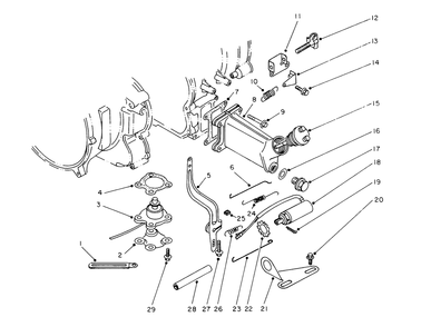 Throttle Control & Oil Fill Assembly Diagram and Parts List for 62040 4000001 - 4999999 Toro Generator