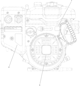 Engine Decal Assembly Diagram and Parts List for 38830 409000000 - 411999999 Toro Snow Blower