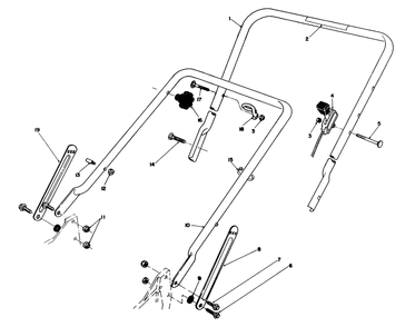 Handle Assembly Diagram and Parts List for 20217 2000001 - 2999999 Toro Lawn Mower