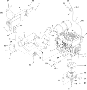 Engine Assembly Diagram and Parts List for 72529 411700000-999999999 Toro Lawn Mower