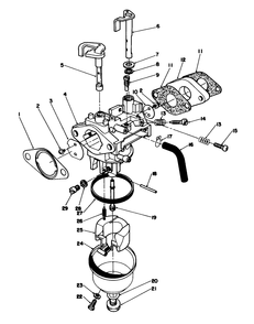 Carburetor Assembly Diagram and Parts List for 20622 6000001 - 6999999 Toro Lawn Mower