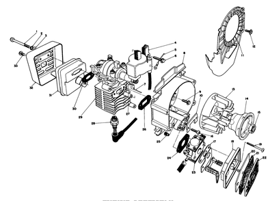 Engine Assembly Diagram and Parts List for 51603 3000001 - 3999999 Toro Trimmer