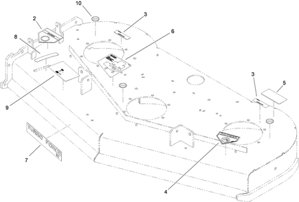 Deck Assembly 2 Diagram and Parts List for 74559 (290000001-290000156)(2009) Toro Lawn Mower